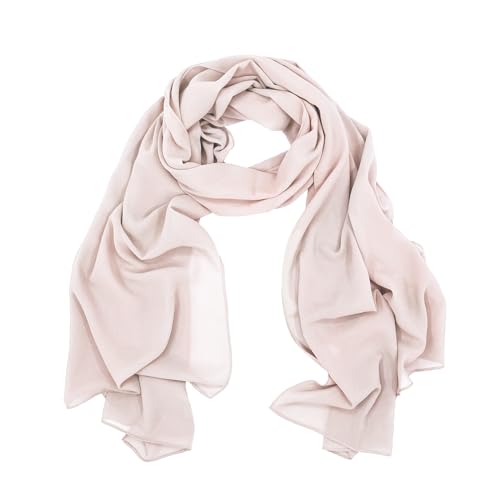 lifwimner Chiffon Schal Damen, Sommer Festliche Schal für Abendkleid, Stola Hijab 175x70 cm Leichte Schals und Tücher Chiffontücher für Braut Sommer Hochzeits (Elfenbeinweiß, 175x70 cm) von lifwimner