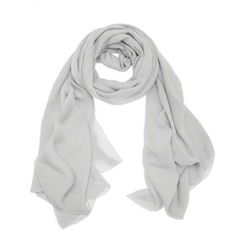 lifwimner Chiffon Schal Damen, Sommer Festliche Schal für Abendkleid, Stola Hijab 175x70 cm Leichte Schals und Tücher Chiffontücher für Braut Sommer Hochzeits (Hellgrau, 175x70 cm) von lifwimner