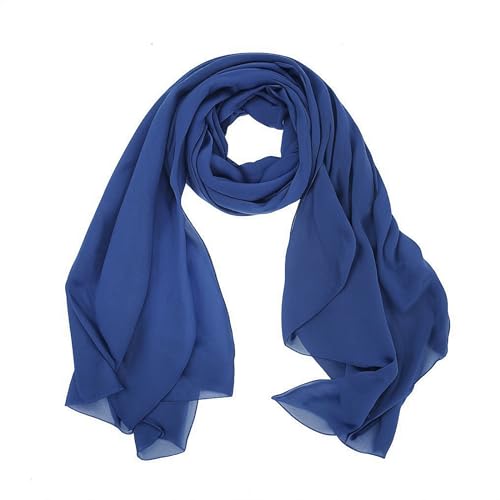 lifwimner Chiffon Schal Damen, Sommer Festliche Schal für Abendkleid, Stola Hijab 175x70 cm Leichte Schals und Tücher Chiffontücher für Braut Sommer Hochzeits (Marineblau, 175x70 cm) von lifwimner