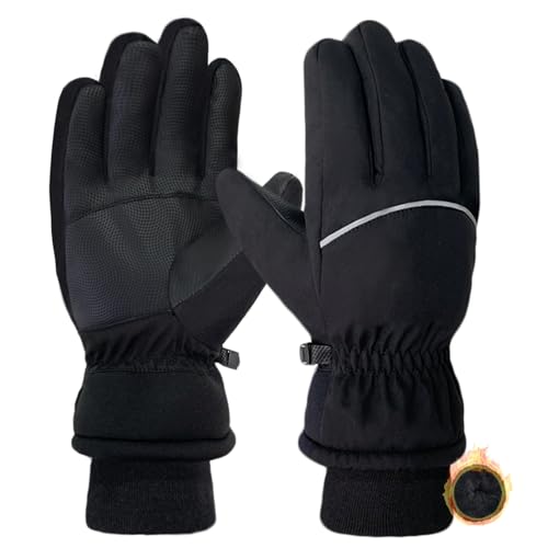 lifwimner Winterhandschuhe Herren Damen, Skihandschuhe wasserdichte Winddicht Warme Fleece Touchscreen Handschuhe Fahrradhandschuhe für Skifahren Wandern (Schwarz, M) von lifwimner