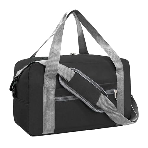 lifwimner für Ryanair Handgepäck 40x20x25 cm Klein Handgepäck Tasche für Flugzeug Faltbare Reisetasche Weekendertasche für Damen Herren(Schwarz) von lifwimner