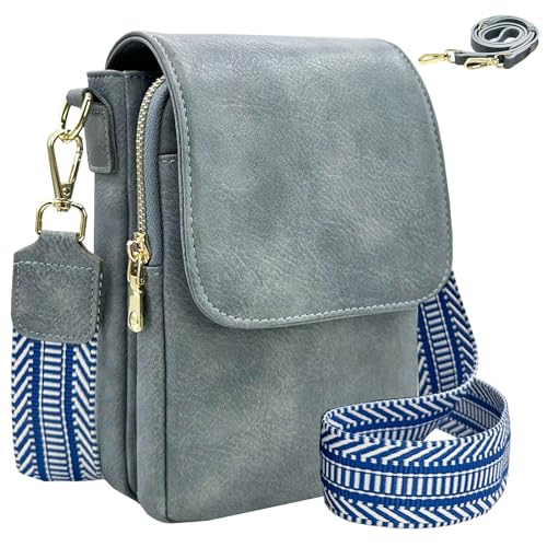 lifwimner handytasche zum umhängen, handy umhängetasche damen klein,handytasche mit geldbörse zum umhängen mit zwei Riemen(Blau) von lifwimner