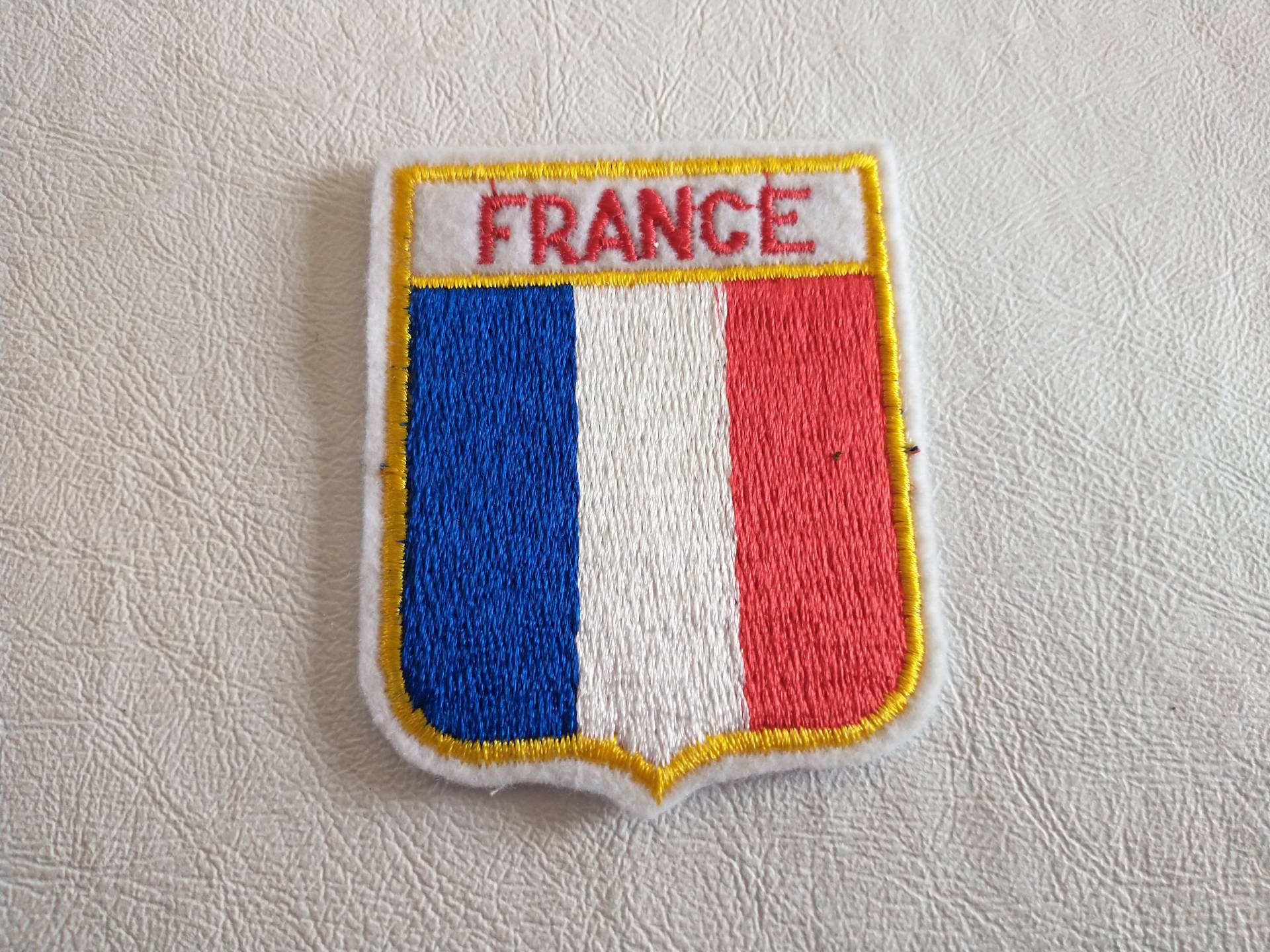 Vintage Frankreich Flagge Aufnäher Schild von lighterairvintage