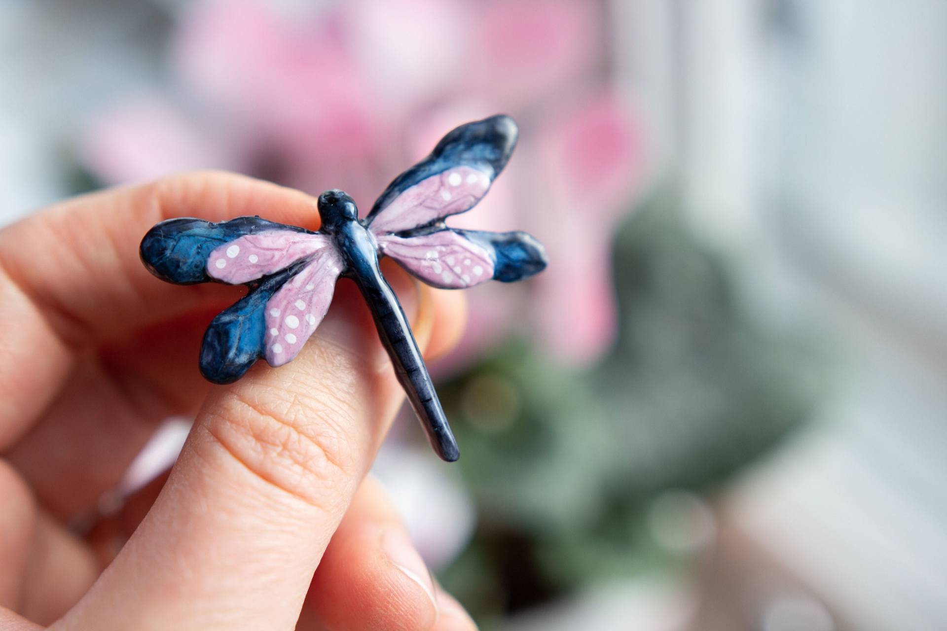 Handgemachte Libellen Brosche Abstrakte Brosche Aus Polymer Clay von liiberdesign