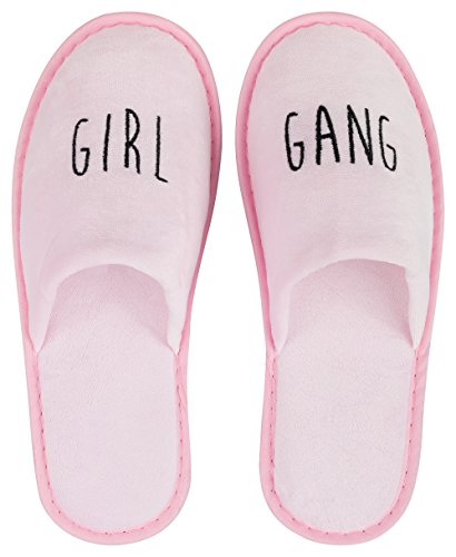 likalla Wellness-Slipper geschlossen mit schwarzer Girl Gang Bestickung in rosa, 1 Paar von likalla