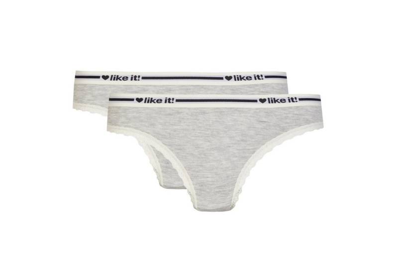 like it! Slip like it! - Minislip Serie Ella 2er Pack (S Ivory Grey) von like it!