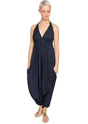 likemary Jumpsuit Damen Sommer – Luftiger Overall mit Neckholder – Einteiler mit Rückenausschnitt & Taschen – Festliches Outfit Damen für Urlaub & Alltag - Marineblau likemary Jumpsuit Damen Sommer – Luftiger Overall mit Neckholder – Einteiler mit Rückenausschnitt & Taschen – Festliches Outfit Damen für Urlaub & Alltag - Marineblau von likemary