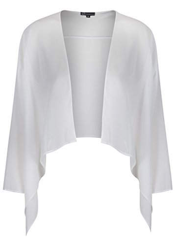 likemary Bolero Damen festlich - Bolerojäcken für Abendkleid - Eleganter durchsichtiger Cardigan - Überwurf für tagsüber & Abendveranstaltungen Elfenbein 36 (UK 10) von likemary