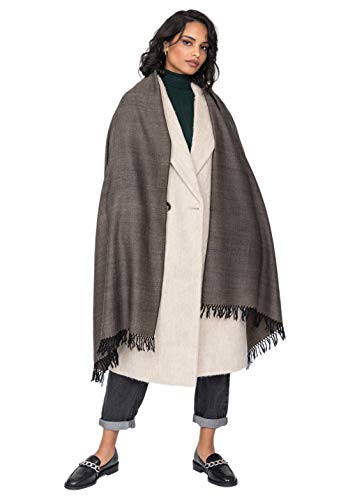 likemary Damen Schal aus Fischgrätenmuster, Schultertuch aus 100% Merino Wolle, Poncho Stola XXL Tuch & Umschlagtuch, ethisches Geschenk für Frauen, Herringbone Pashmina-schal von likemary