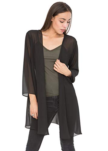 likemary Elegante, durchscheinende Cardiganjacke, schwarz S/M (34-38) von likemary