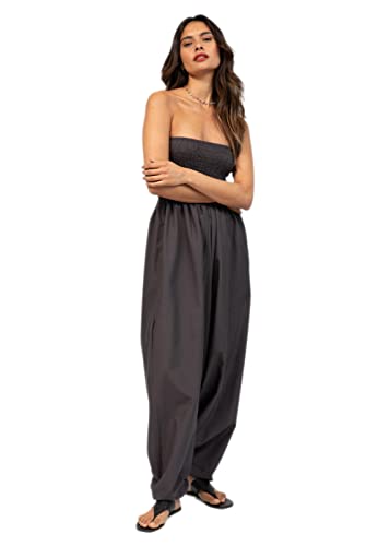 likemary maxi Haremshose Damen - Jumpsuit Damen Sommer - Einteiler aus Baumwolle - Harem Jumpsuit Hose + Oberteil 2-in-1 - Sommer Jumpsuits für Damen - Sommer Overall Damen - Grau von likemary