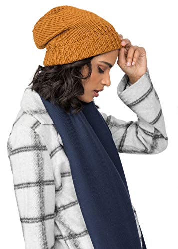 likemary locker sitzende Beanie-Mütze für Frauen aus Reiner Merinowolle - ethisches Geschenk gelb Senfgelb von likemary