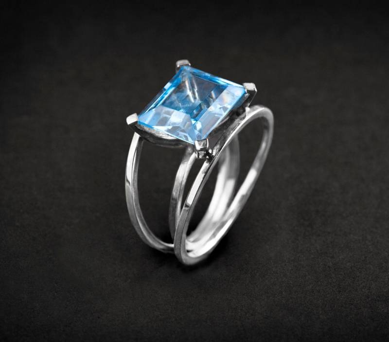 Vergoldeter Aquamarin Ring Lapide von likhomanova