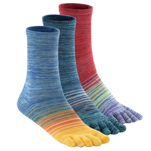 likloks Crew-Zehensocken für Männer und Frauen – Sportliche Lauf- und Wandersocken mit Zehen – Bequem, weich und atmungsaktiv, Regenbogen - S likloks Crew-Zehensocken für Männer und Frauen – Sportliche Lauf- und Wandersocken mit Zehen – Bequem, weich und atmungsaktiv, Regenbogen - S von likloks
