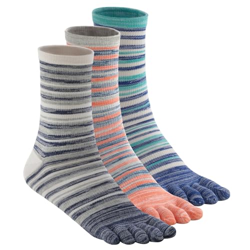 likloks Crew-Zehensocken für Männer und Frauen – Sportliche Lauf- und Wandersocken mit Zehen – Bequem, weich und atmungsaktiv, Streifen - S likloks Crew-Zehensocken für Männer und Frauen – Sportliche Lauf- und Wandersocken mit Zehen – Bequem, weich und atmungsaktiv, Streifen - S von likloks