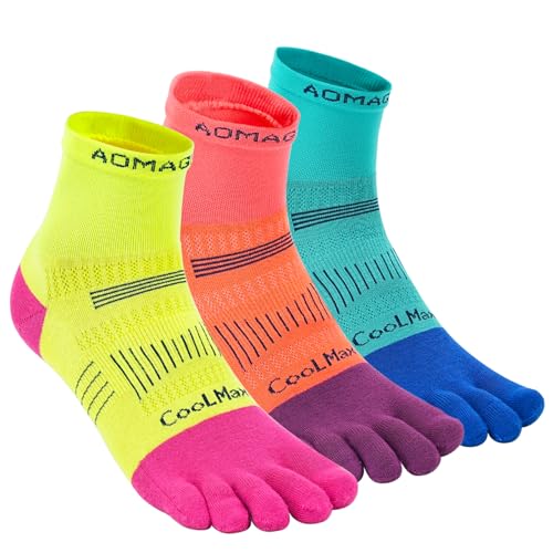 likloks Männer/Frauen Zehensocken CoolMax Hohe Leistung Leichtathletik Laufen Fünf-Finger Sportsocken Klein (3 Paare) von likloks