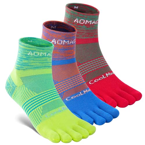 likloks Männer/Frauen Zehensocken CoolMax Hohe Leistung Leichtathletik Laufen Fünf-Finger Sportsocken Klein (3 Paare) von likloks