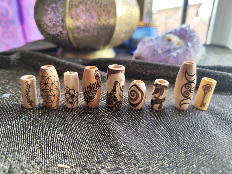 Dreadperlen 6-8mm Holz Dreadlocks Dreads von lila2diva