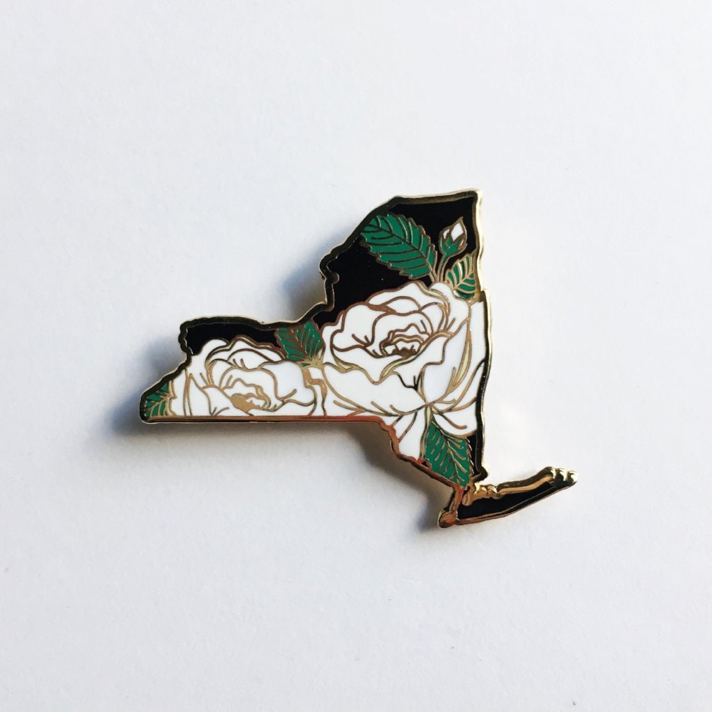 New York Rose Emaille Pin - State Flower Serie Rosen Flair Ny Zustand Weiße New York Rose Emaille Pin - State Flower Serie Rosen Flair Ny Zustand Weiße von lilboatboutique