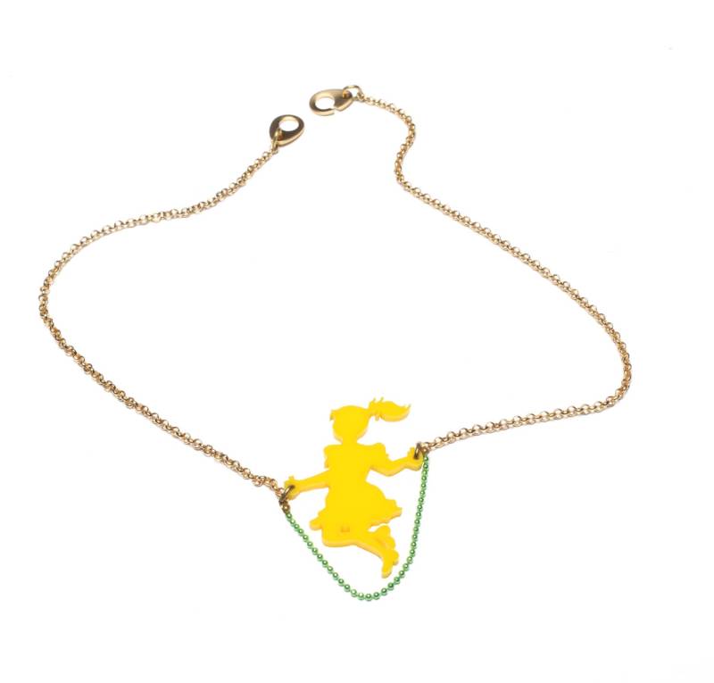 Bunte Neclace, Geschenke Für Mädchen, Mädchen Springen Seil Anhänger Halskette, Gelbe Süße Zustand Sadiene Halskette von lilianadesign