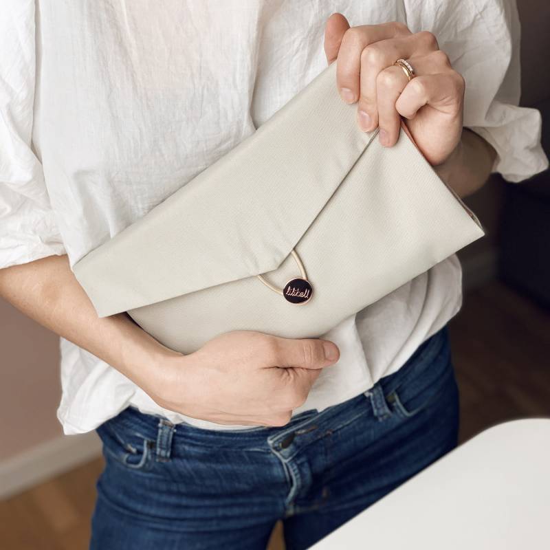 Lilibell Daily Daisy - Grau Wickeltasche, Windeltasche, Kulturtasche, Kosmetiktasche, Makeup Bag, Klein von lilibellshop