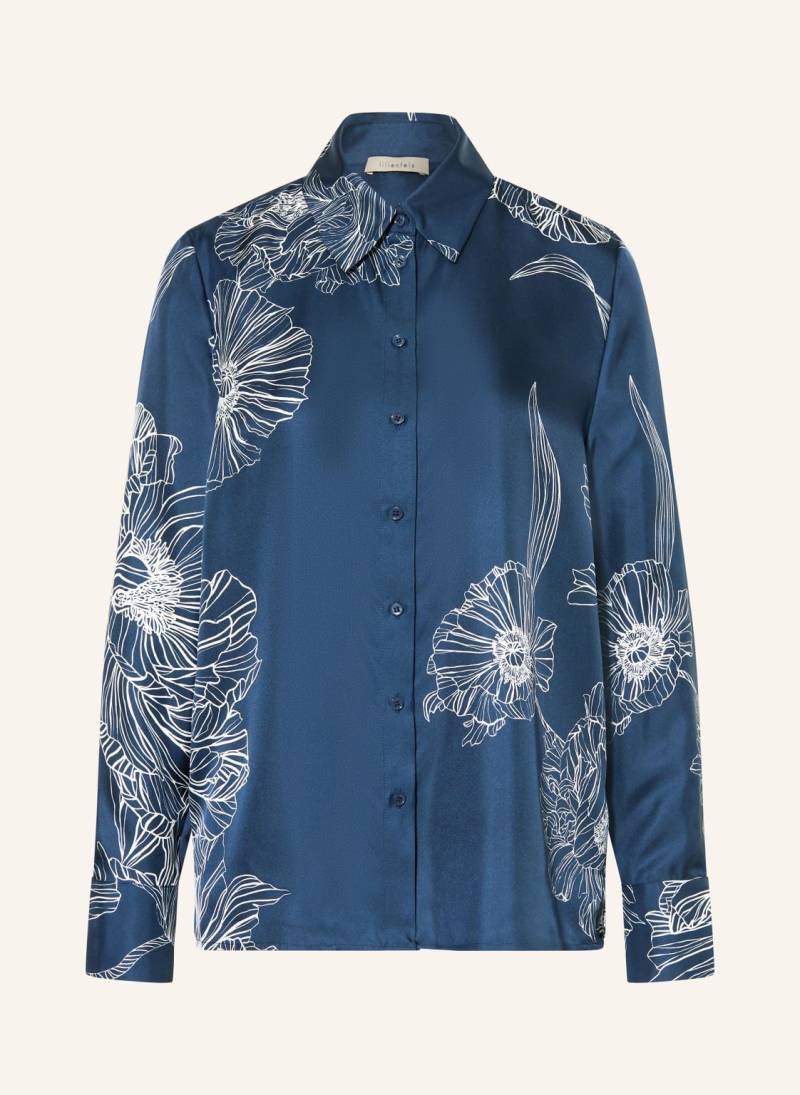 Lilienfels Hemdbluse Aus Seide blau von lilienfels