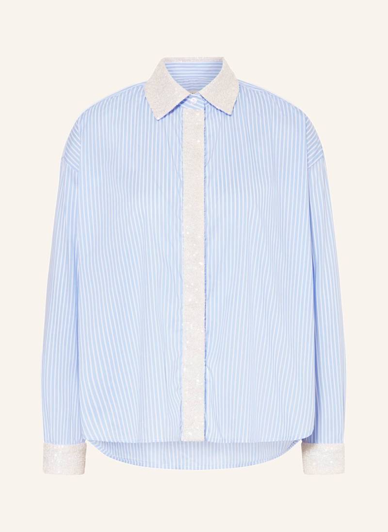 Lilienfels Hemdbluse Mit Pailletten blau von lilienfels