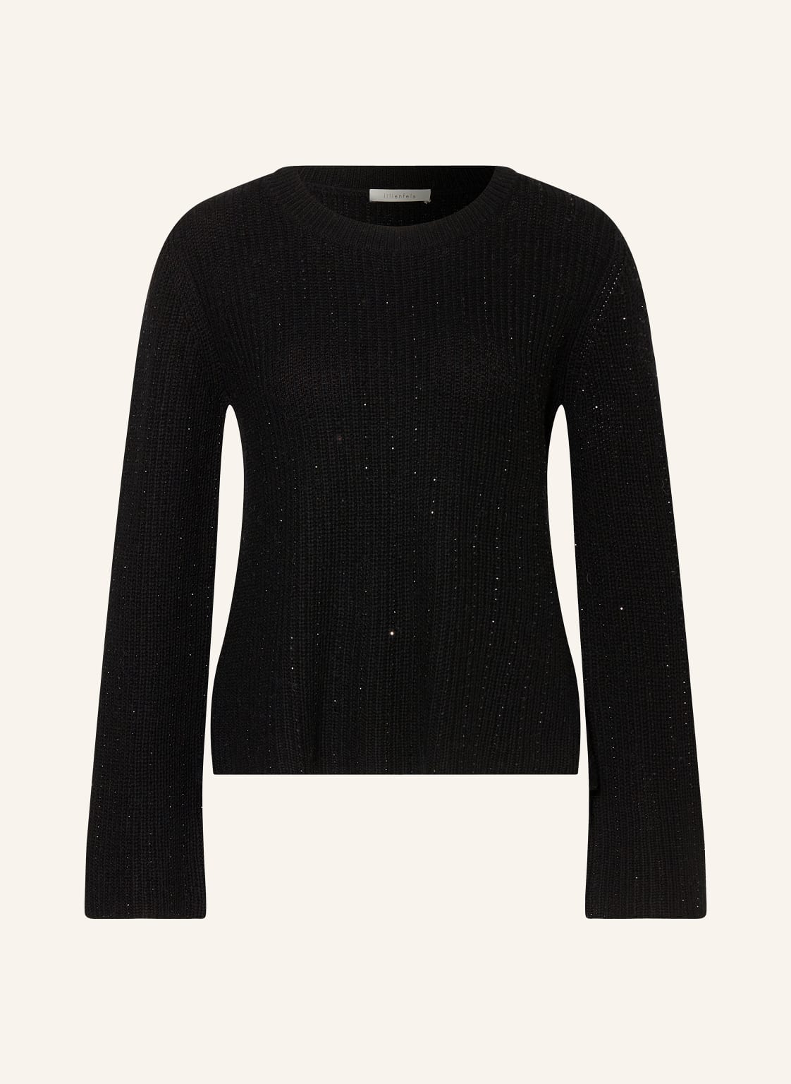 Lilienfels Pullover Aus Merinowolle Mit Schmucksteinen schwarz von lilienfels