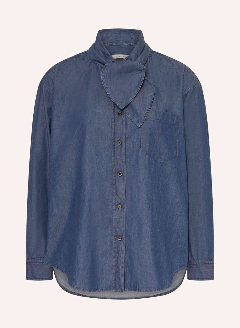 Lilienfels Schluppenbluse In Jeansoptik blau von lilienfels