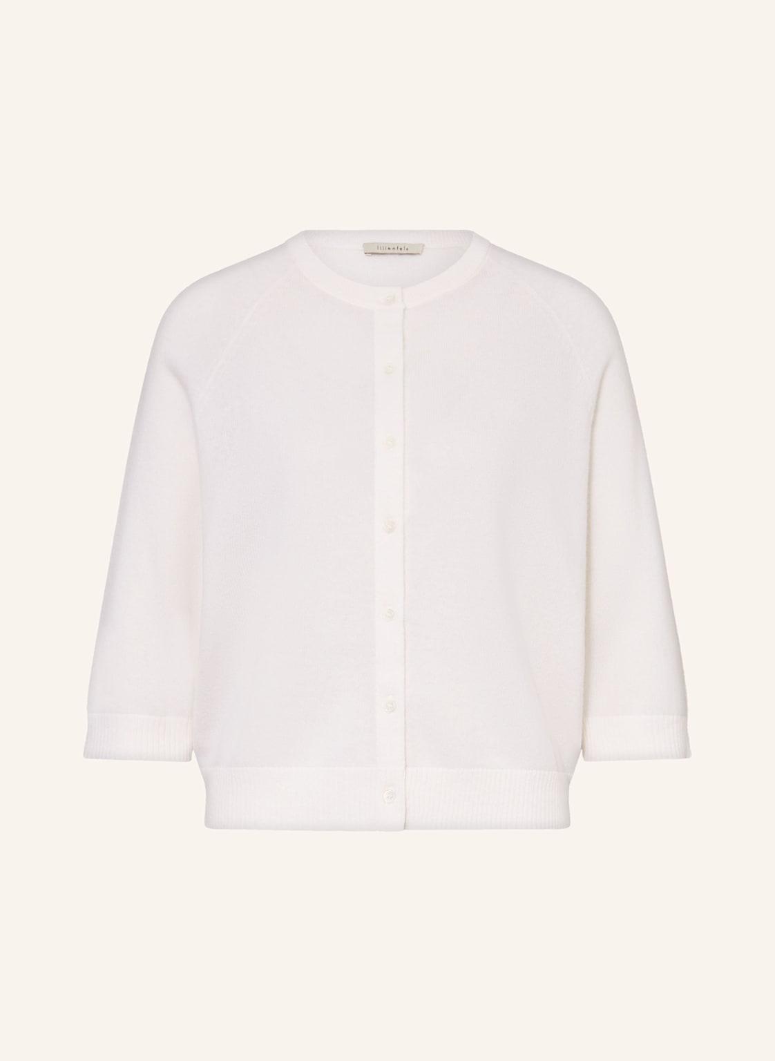 Lilienfels Strickjacke Aus Cashmere Mit 3/4-Arm weiss von lilienfels
