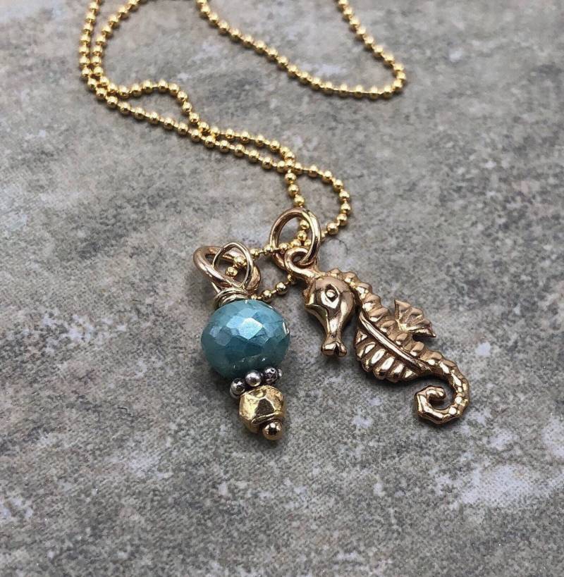 Under The Sea - Mondstein Und 14K Gold Filled Halskette Under The Sea - Mondstein Und 14K Gold Filled Halskette von lilikoidesign