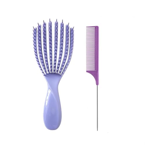 Lilitang Rattenschwanzkamm und Lockenbürste für nasses und trockenes Haar, einfaches Kämmen von Locken, glattes Haar, reduziert Bruch, beseitigt Knoten, schmerzloses Kämmen, Lockenbürste für Männer Lilitang Rattenschwanzkamm und Lockenbürste für nasses und trockenes Haar, einfaches Kämmen von Locken, glattes Haar, reduziert Bruch, beseitigt Knoten, schmerzloses Kämmen, Lockenbürste für Männer von lilitang