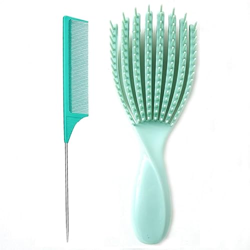 Lilitang Rattenschwanzkamm und Lockenbürste für nasses und trockenes Haar, einfaches Kämmen von Locken, glattes Haar, reduziert Bruch, beseitigt Knoten, schmerzloses Kämmen, Lockenbürste für Männer Lilitang Rattenschwanzkamm und Lockenbürste für nasses und trockenes Haar, einfaches Kämmen von Locken, glattes Haar, reduziert Bruch, beseitigt Knoten, schmerzloses Kämmen, Lockenbürste für Männer von lilitang