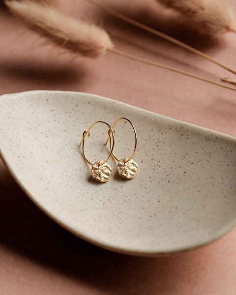 lille mus Creolen 'Mondplättchen' aus 925 Silber / vergoldet von lille mus