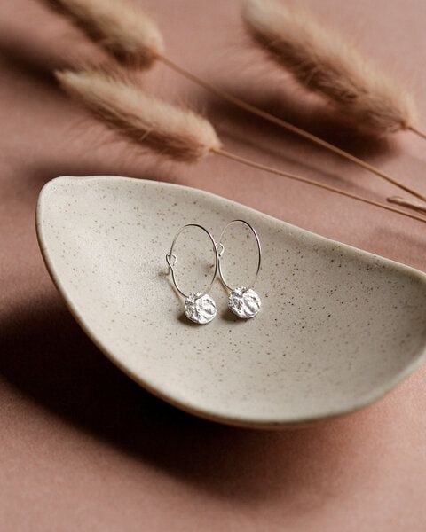 lille mus Creolen 'Mondplättchen' aus 925 Silber / vergoldet von lille mus