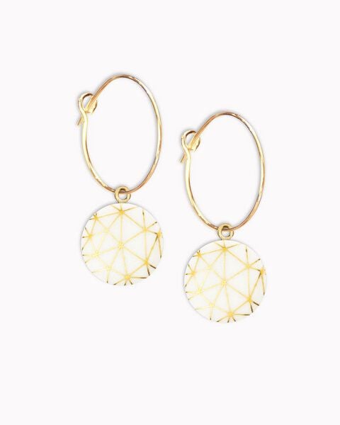 lille mus Creolen mit Porzellan-Anhänger 'Geo' Porzellanschmuck von lille mus