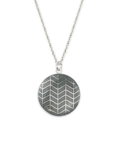 lille mus Halskette mit Porzellananhänger 'Fischgrät' Porzellanschmuck SILBER von lille mus