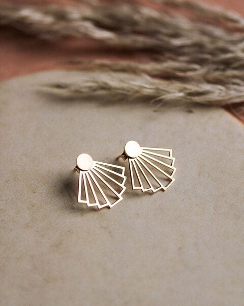 lille mus Ohrstecker 'Fächer' 3-in-1 925 Silber / vergoldet von lille mus