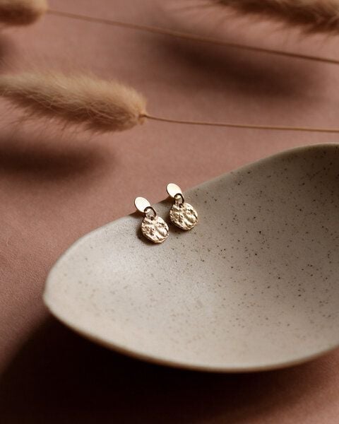 lille mus Ohrstecker 'Mondplättchen' 925 Silber / vergoldet von lille mus