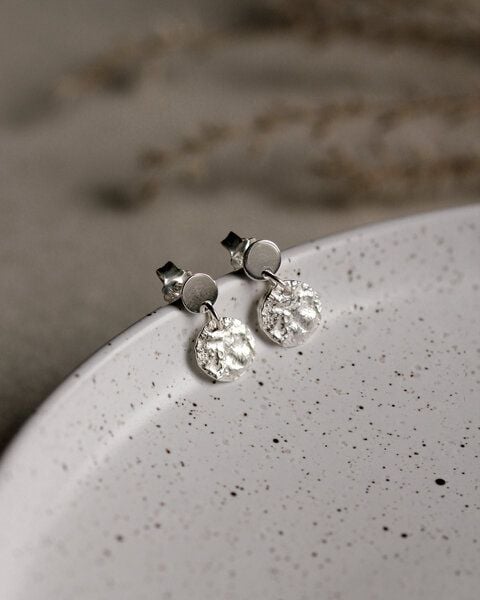 lille mus Ohrstecker 'Mondplättchen' 925 Silber / vergoldet von lille mus