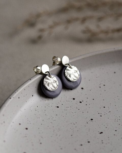 lille mus Ohrstecker 'Mondplättchen' aus Porzellan und 925 Silber / vergoldet von lille mus