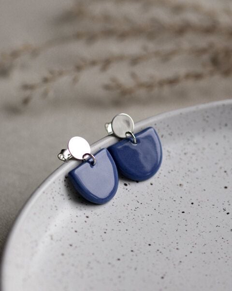 lille mus Ohrstecker 'Porzellanplätchen Halbkreis' von lille mus