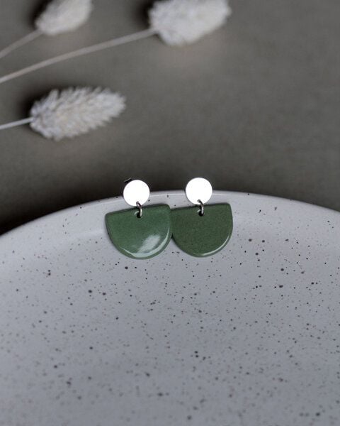 lille mus Ohrstecker 'Porzellanplätchen Halbkreis' von lille mus