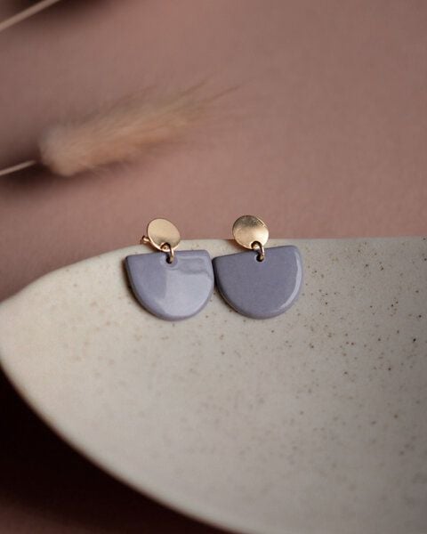 lille mus Ohrstecker 'Porzellanplätchen Halbkreis' von lille mus