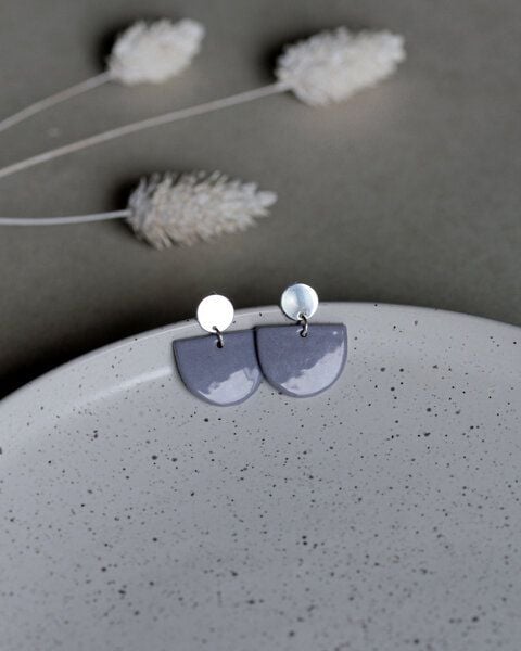 lille mus Ohrstecker 'Porzellanplätchen Halbkreis' von lille mus