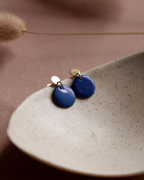 lille mus Ohrstecker 'Porzellanplättchen Rund' von lille mus