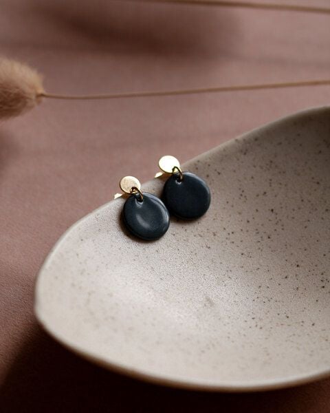 lille mus Ohrstecker 'Porzellanplättchen Rund' von lille mus