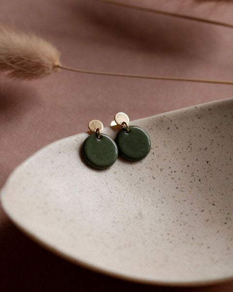 lille mus Ohrstecker 'Porzellanplättchen Rund' von lille mus