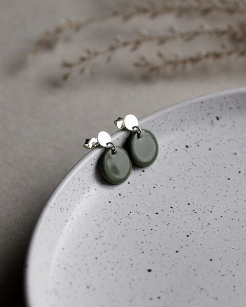 lille mus Ohrstecker 'Porzellanplättchen Rund' von lille mus