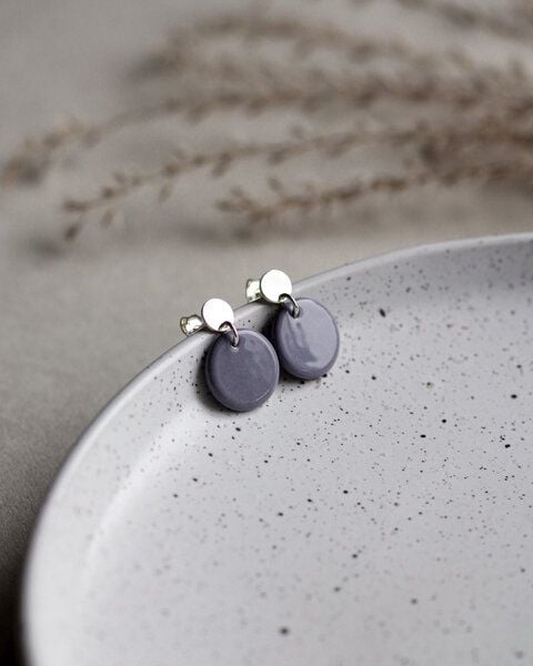 lille mus Ohrstecker 'Porzellanplättchen Rund' von lille mus